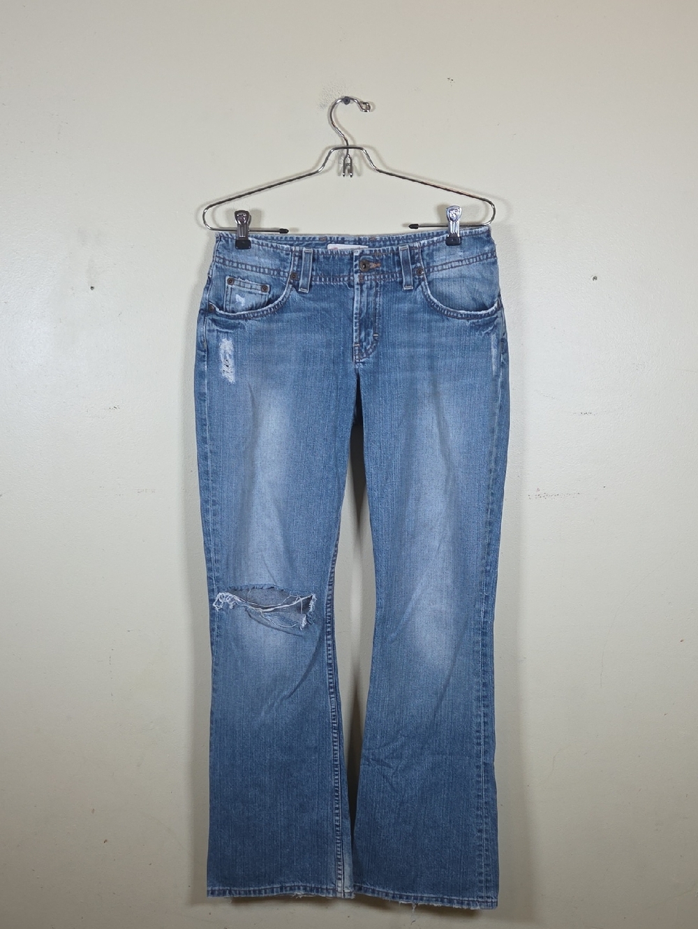 Women's 30 X 32 Jean’s BKE Harlow Blue Denim Mid-Rise Faded Cotton Distressed 12